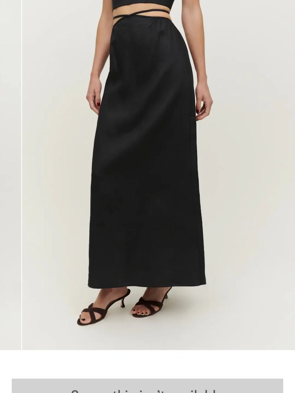 Reformation Black Linen Two-Piece Maxi Skirt Set 4